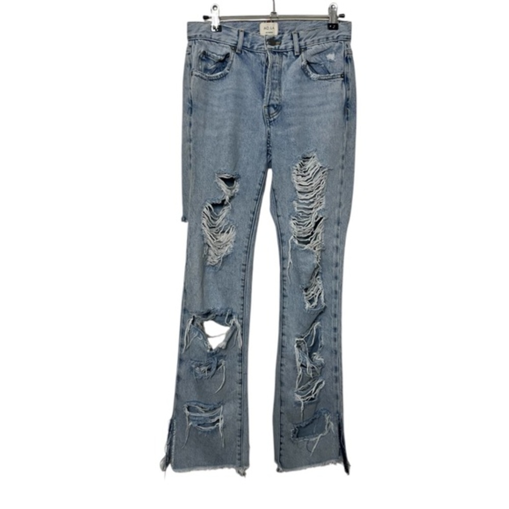 AO.LA by Alice and Olivia Jeans 25 Light Indigo Distressed Split‎ Hem Denim - Picture 2 of 14